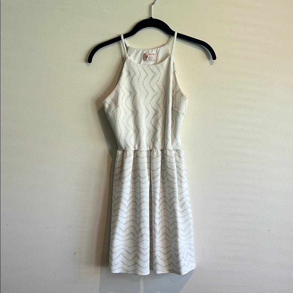 Love...ady Cream Halter Mini Dress Cocktail